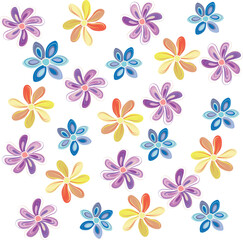 Fototapeta premium Flores en diferentes colores formando un patrón armonioso .