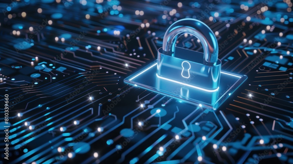 Aufkleber digital padlock icon of cyber security and data protection technology,.and business data privacy con