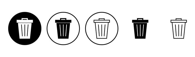 Trash icon set. trash can icon. delete icon vector. garbage
