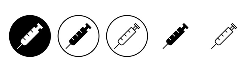 Syringe icon set. injection icon vector.