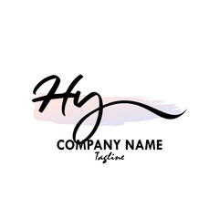 HY Watercolor Initial Logo Design Vector