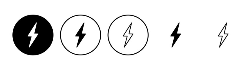 Lightning icon set. electric icon vector. power icon. energy sign