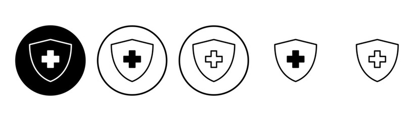 Health insurance icon set. Insurance health document icon