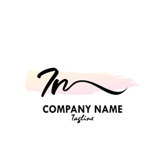 IR Watercolor Initial Logo Design Vector