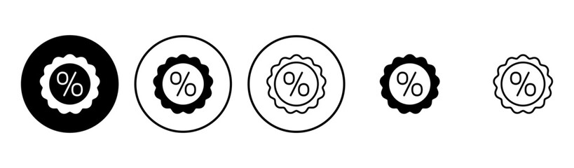 Discount icon set. Discount tag icon.