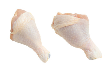 Raw chicken leg drumstick isolated on transparent background