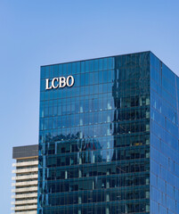 Naklejka premium LCBO building in Toronto Canada - TORONTO, CANADA NORTH AMERICA - APRIL 18, 2024