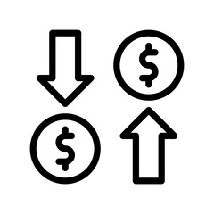 dollar arrow line icon