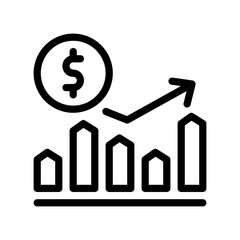 financial profit line icon