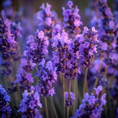 Close-up of Lavender Flowers in Bloom