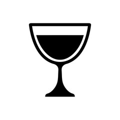 Wine glass icon with simple and modern design on white background 