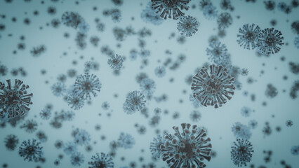 Flu virus concept background. 3d rendering