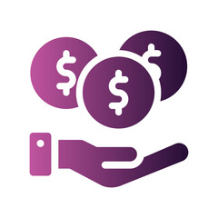 money flat gradient icon