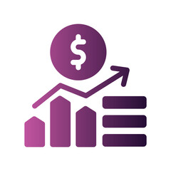 profit flat gradient icon
