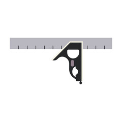 Combination Square Tool for Woodworking Precision, Vector Flat Illustration Design