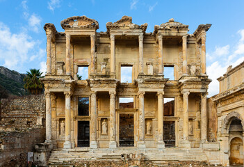 Naklejka premium Celsus Library. Ephesus Archaeological Site. Izmir province. Turkey