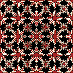 ethnic batik vector indonesian pattern fashion seamless vintage textile abstract flat culture art