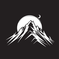 Mountain line in cartoon, doodle style . Image for t-shirt, web, mobile apps and ui. Isolated 2d vector illustration in logo, icon, sketch style, Eps 10, black and white. AI Generative