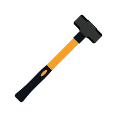 Sledge Hammer Tool for Construction Work, Vector Flat Illustration Design