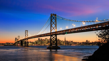 San francisco bay bridge at twilight