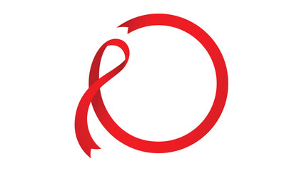 Circle red awareness ribbon suitable for world aids day campaign