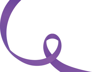 Purple awareness cancer ribbon isolated on white background
