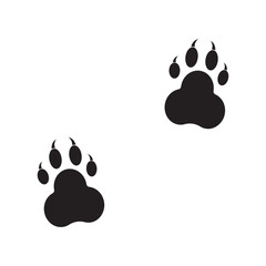Animal paw prints. Simple black icons. Vector design.