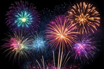 Happy New Year Festive Fireworks Display 