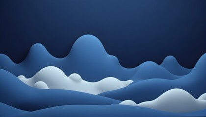 Clear Plain Shiny Warm Soft Vintage Bokeh Cloudy Wave Like Geometric Blue Background or Texture