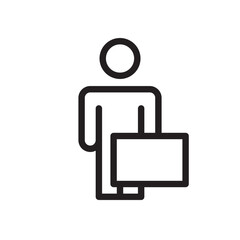 Obraz premium Businessman Flag Mission Line Icon