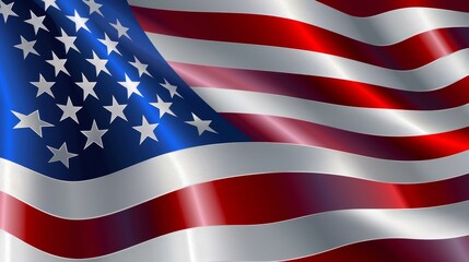 Fototapeta premium American flag background with subtle, soft ripples, Ai Generated.