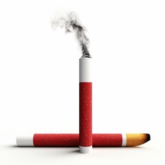 Bright No Smoking sign against a clean white background, Ai Generated