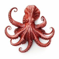 Obraz premium Octopus tentacle illustration, vivid and isolated on white, Ai Generated