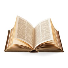 An open book lies alone on a bright white background, Ai Generated