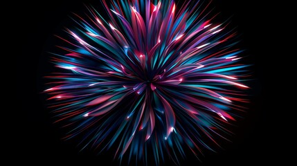 Vivid firework display lights up the sky with vibrant hues, Ai Generated