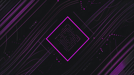 Black background with purple lines.