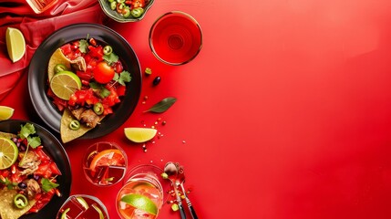 Vibrant Cinco de Mayo banner with Mexican cuisine, festive mood, Ai Generated