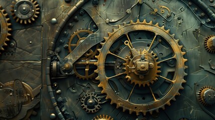 a steampunk-inspired industrial background texture