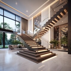 A Staircase Story Designing the Perfect Entrance in a Modern Villa.