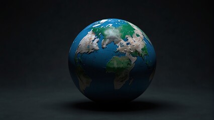 Fototapeta premium Earth map in the night Round World Shape Blue and Black Background 
