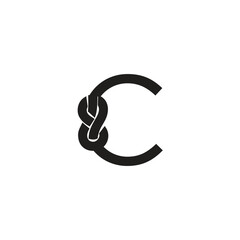 Letter C Rope logo icon vector template