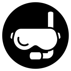 diving goggles glyph icon
