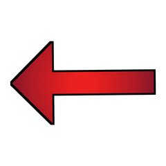 Left red arrow isolated on transparent background 