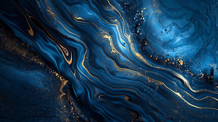 A gold and blue abstract pattern that produces a smooth, glossy surface.