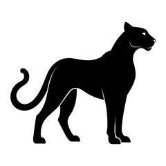 Fototapeta premium minimal Cheetah vector silhouette, solid black color silhouette (16)