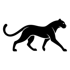 minimal Cheetah vector silhouette, solid black color silhouette (18)