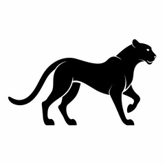 minimal Cheetah vector silhouette, solid black color silhouette (20)