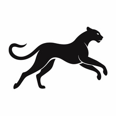 minimal Cheetah vector silhouette, solid black color silhouette (22)