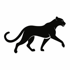 minimal Cheetah vector silhouette, solid black color silhouette (17)