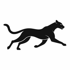 minimal Cheetah vector silhouette, solid black color silhouette (28)